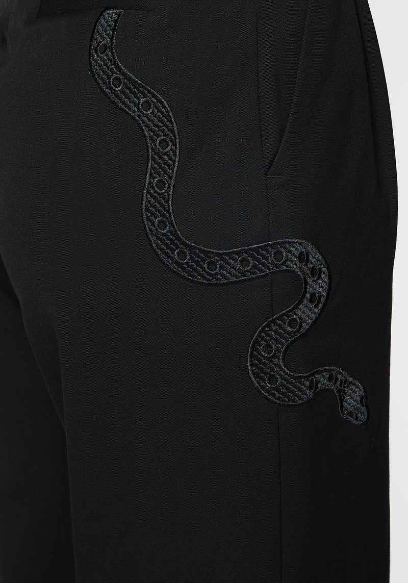 Slither Snake Embroidered Tailored Trousers