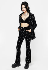 Spiro Foil Print Velour Flared Trousers