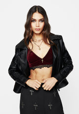 Fallen Velours Kreuz Anhänger Bralette