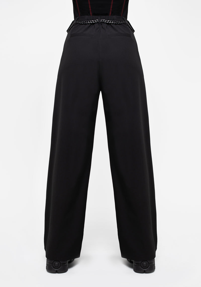 Hellion Chain Belt Wide Leg Trousers