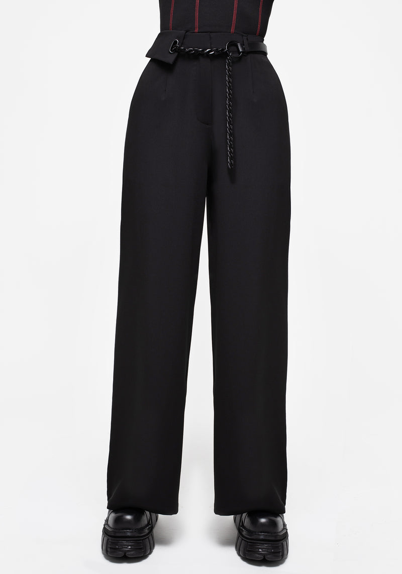 Hellion Chain Belt Wide Leg Trousers