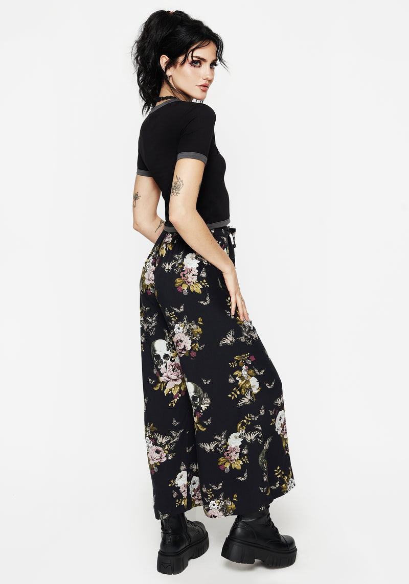 Revival Blumenmuster Weit Bein Culotte Hosen