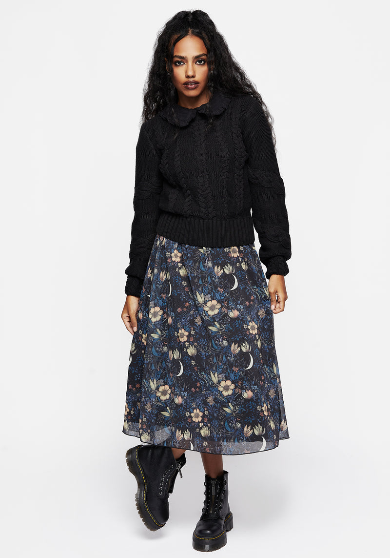 Primrose Floral Chiffon Midi Skirt