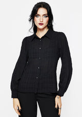 Recluse Check Chiffon Button Up Shirt