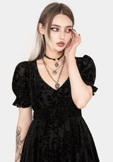 Lilias Devoré Velour Mesh Tiered Mini Dress