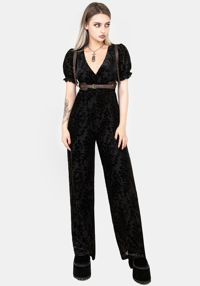 Lilias Devoré Velour Mesh Jumpsuit