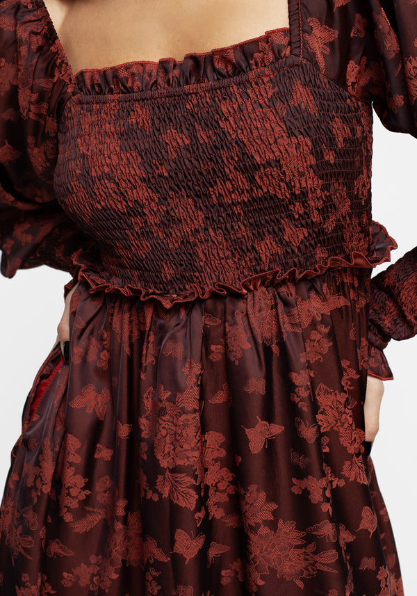 Euthalia Schmetterling Jacquard Mini Kleid