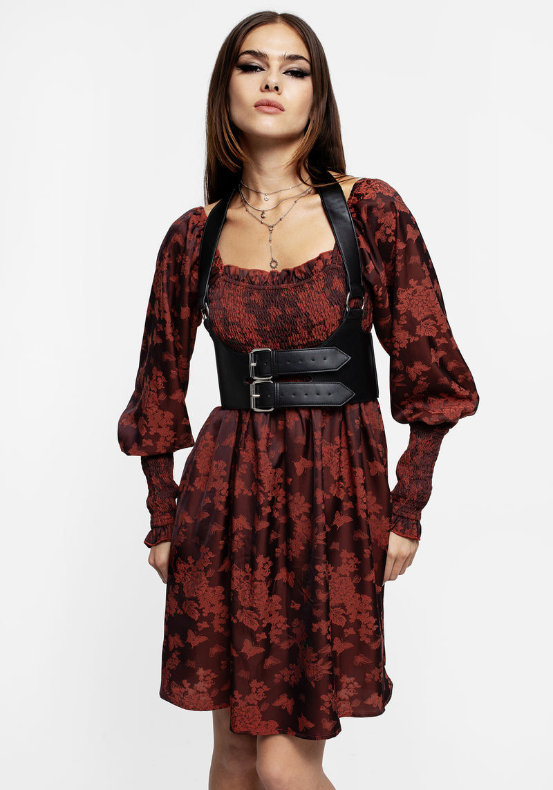 Euthalia Schmetterling Jacquard Mini Kleid