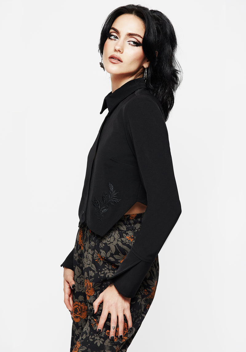 Linden Embroidered Crop Shirt