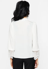 Constance Lace Frill Button Up Blouse Top