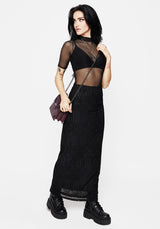 Cloister Beflockt Mesh Maxi Rock