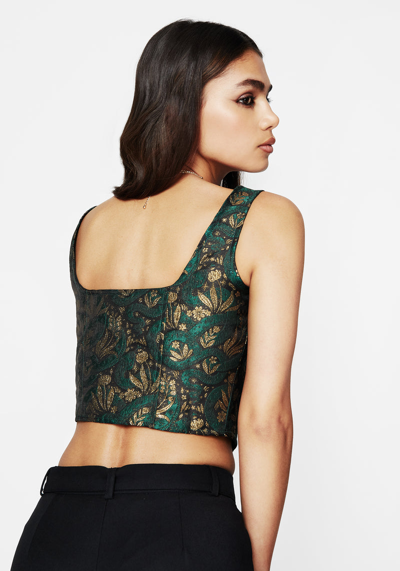 Rena Snake Jacquard Corset Top