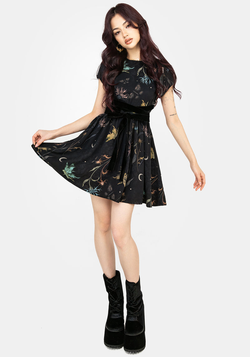 Rosanella Floral Print Mini Smock Dress