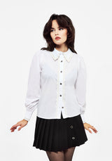 Grace Lace Trim Button Up Shirt