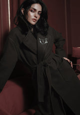 Meltdown Oversized Coat with Brooch - Green