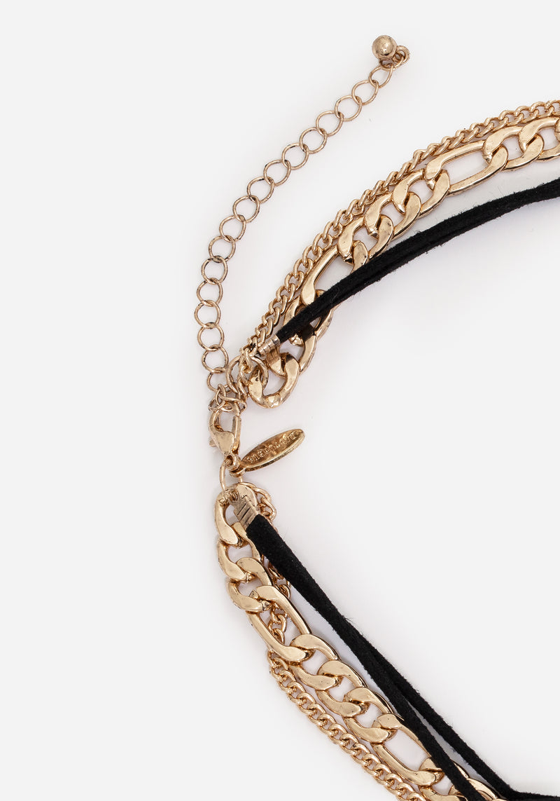 Runes Layered Necklace - Gold