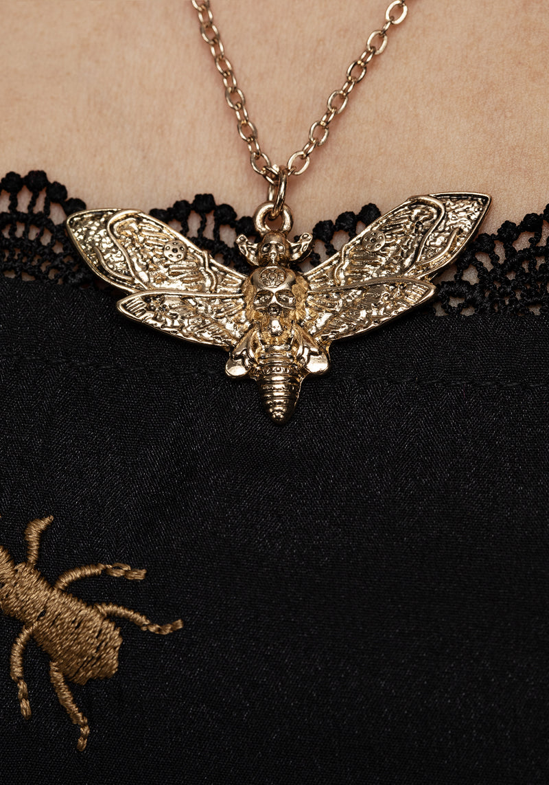 Mortmoth Layered Choker Necklace - Gold