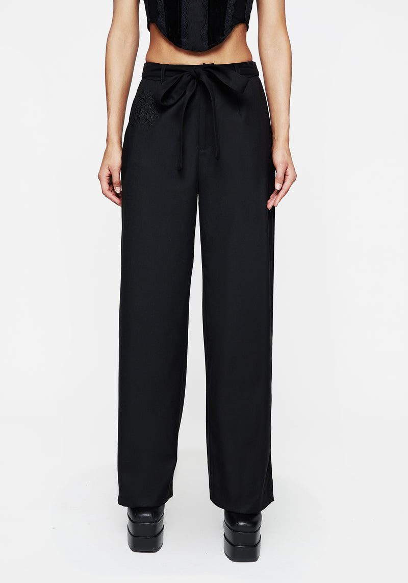 Vault Tie Waist Tailored Flare Trousers