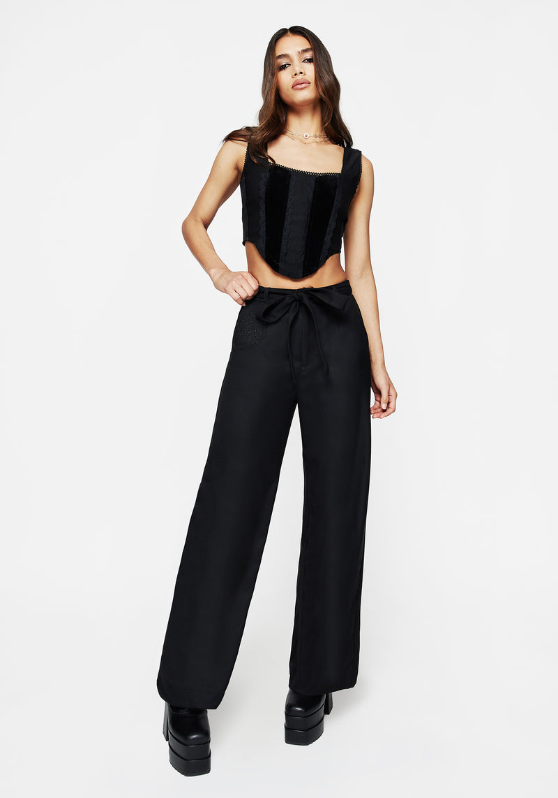 Vault Tie Waist Tailored Flare Trousers