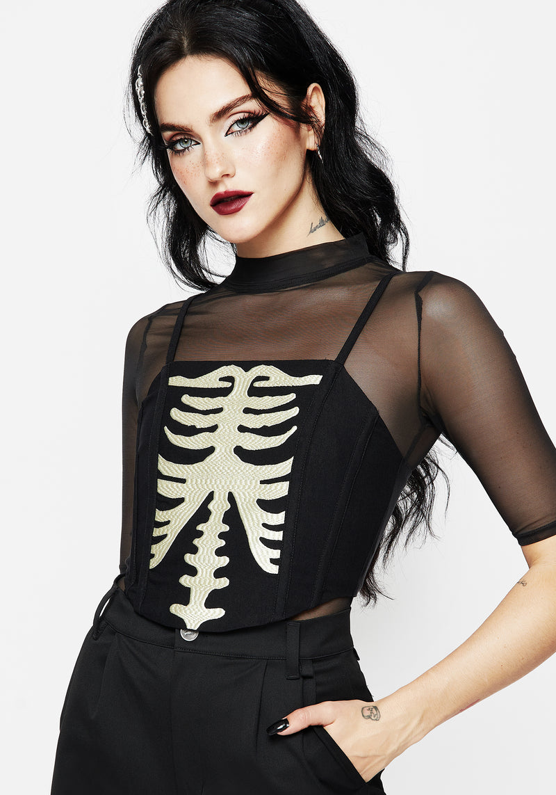 Ribcage Bestickt Korsett Top