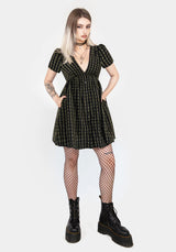 Rydal Check Button Up Mini Dress - Green