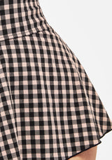 Terra Gingham Peplum Rockähnlich Badeanzug -    