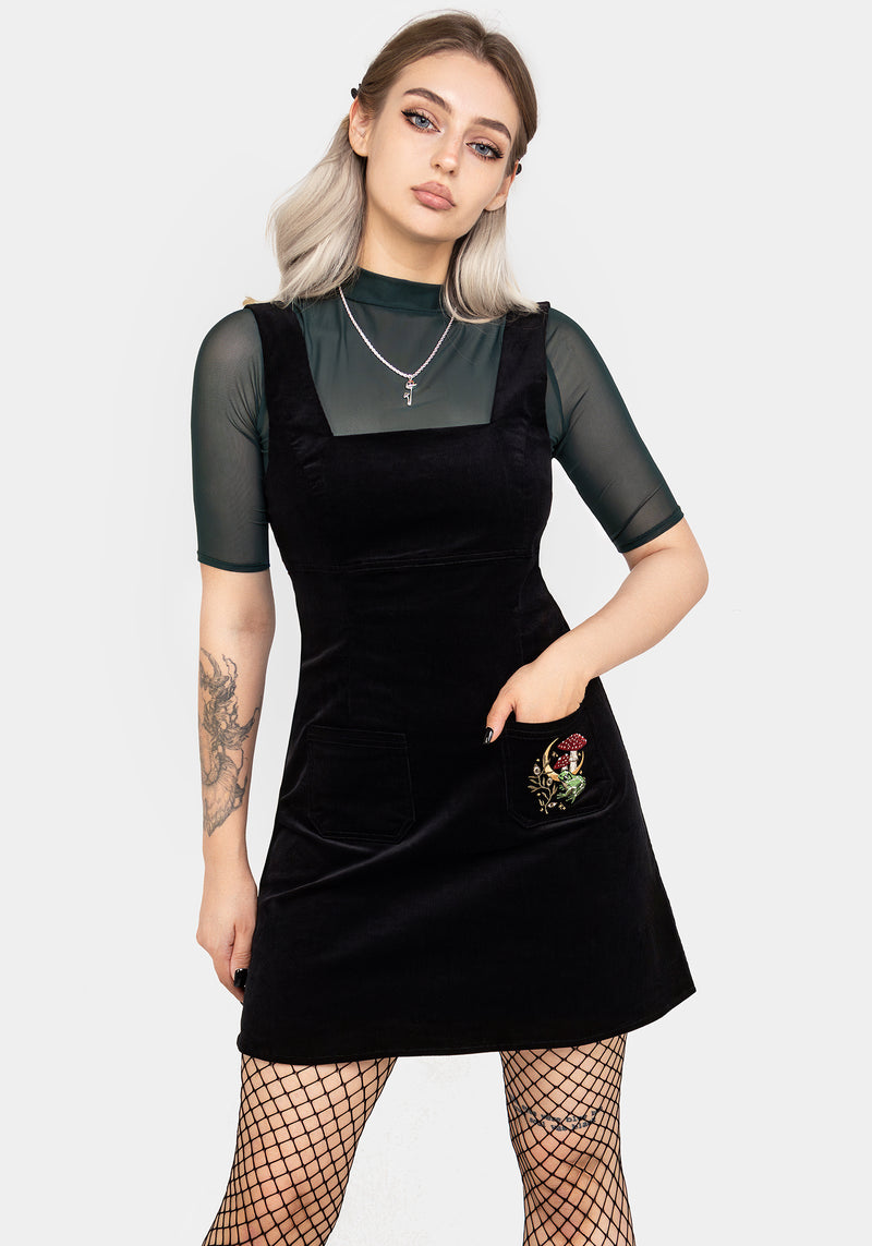 Swamplife Bestickt Kordel Mini Schürzenkleid Kleid