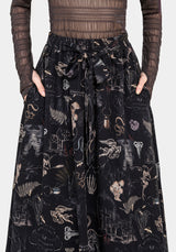 Maudeline Victoriana Druck Eco-Viskose Midaxi-Kleid Rock