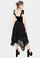 Bones Flocked Chiffon Handkerchief Hem Skirt