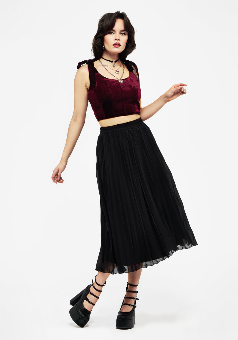 Paridamie Pleated Midi Skirt