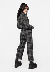 Checkmate Check Crop Blazer - Black