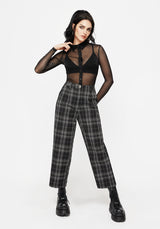 Checkmate Weit Bein Culotte Hosen - Schwarz   