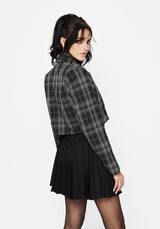 Checkmate Check Crop Blazer - Black