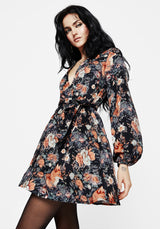 Reynard Fox Floral Mini Wrap Dress