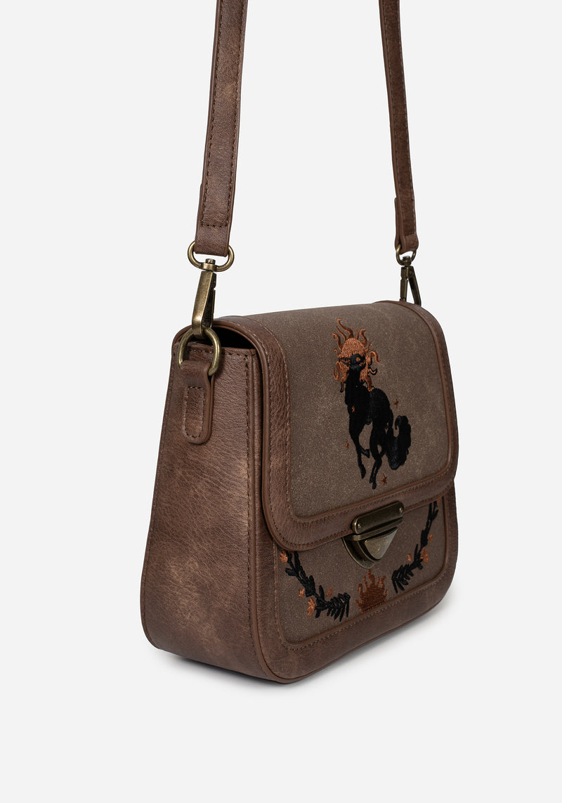 Foxfire Embroidered Crossbody Mini Satchel Bag