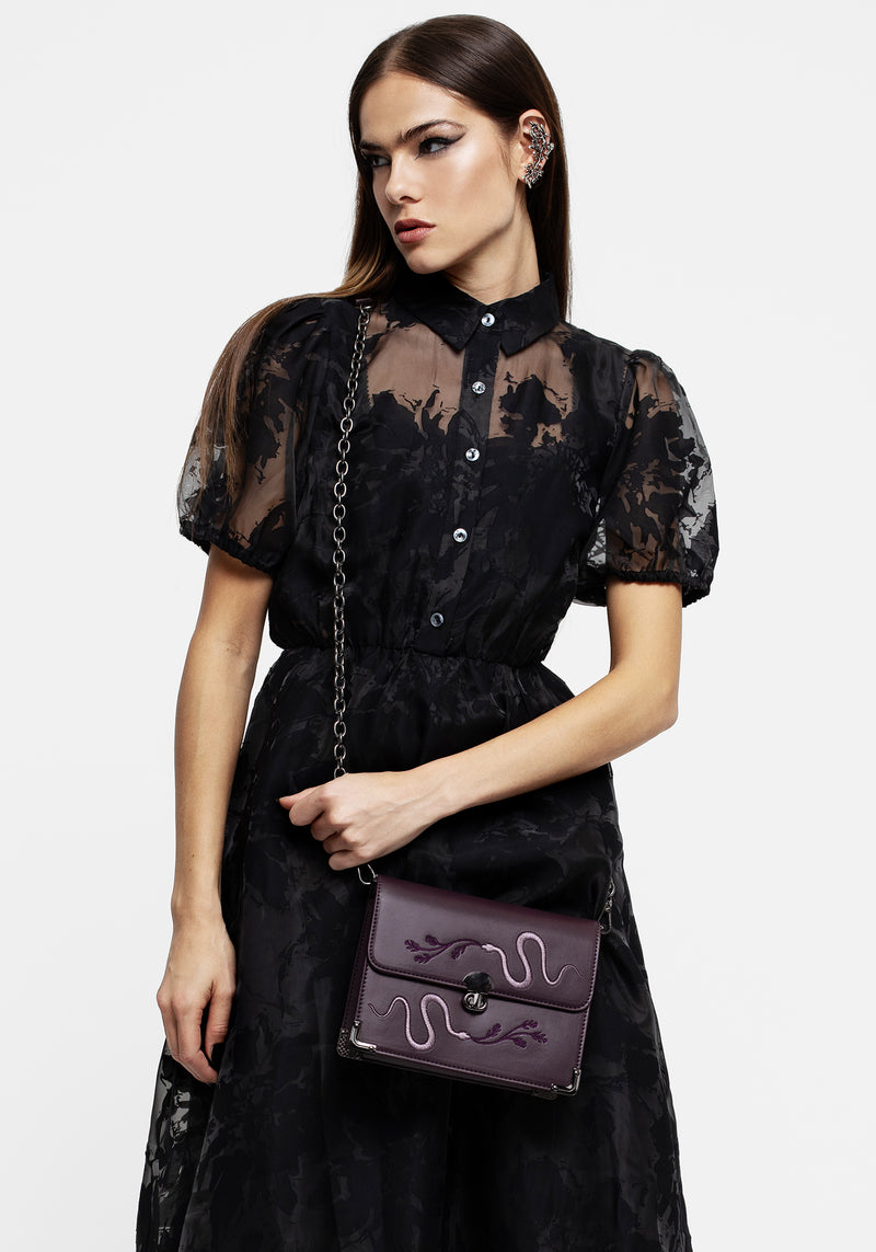 Dominion Embroidered Shoulder Bag