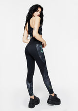 Rosanella Blumenmuster Fee Druck Athleisure Sport Leggings