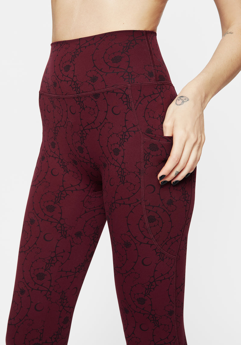 Rosethorn Floral Print Athleisure Sports Leggings