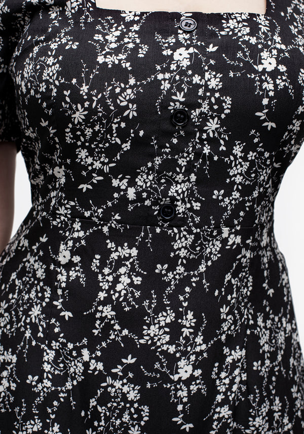 Naomi Floral Square Neck Midaxi Dress