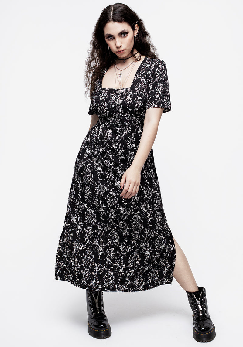 Naomi Floral Square Neck Midaxi Dress