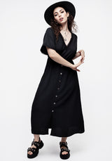 Corruption Crinkle Button Down Midi Dress