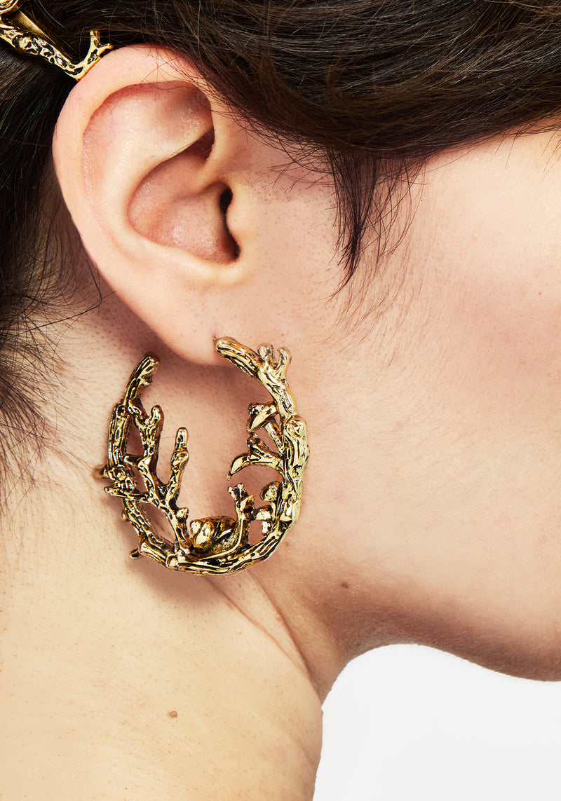 Zinnia Hoop Earrings - Gold