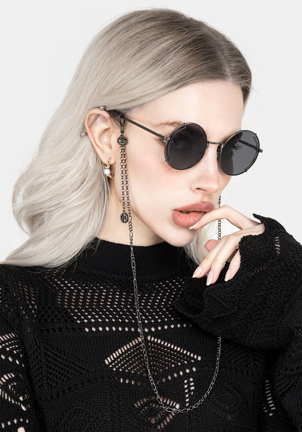 Emilie Round Sunglasses Mit Kette