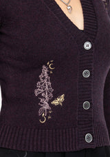 Foxglove Bestickt Gestrickt Cardigan