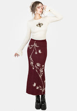 Diastella Blumenmuster Jacquard Rippe Gestrickt Maxi Rock