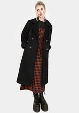 Theia Double Breasted Longline Wool Blend Coat