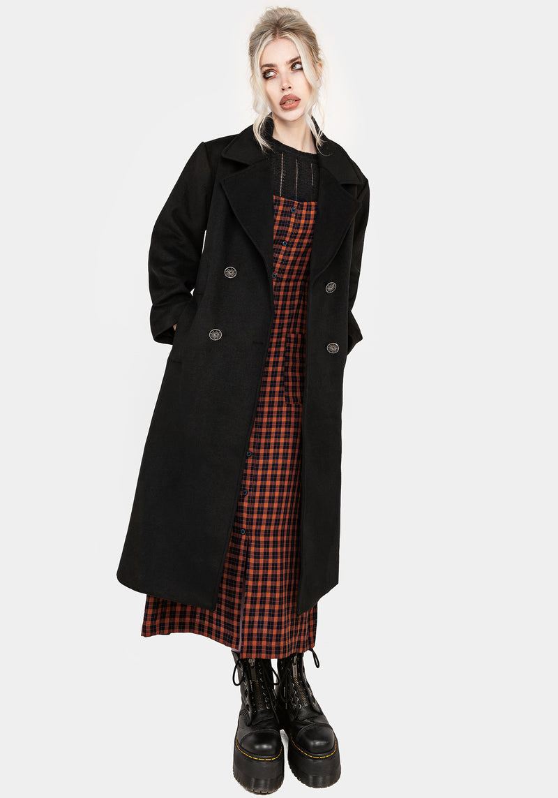 Theia Double Breasted Longline Wool Blend Coat