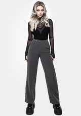 Moonage Herringbone Tailored Trousers - Grey