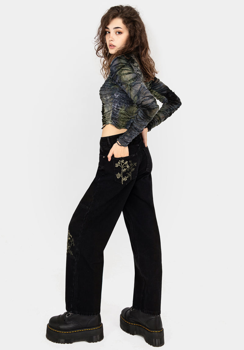 Buckthorn Embroidered Denim Carpenter Jeans