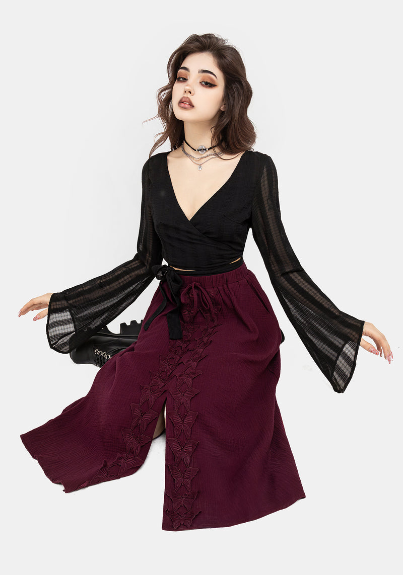 Psyche Textured Midi Skirt